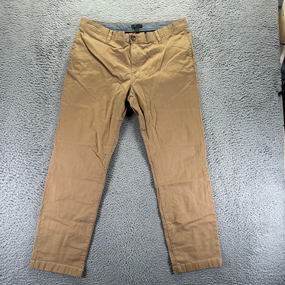14th & Union Pant Men 36x30‎ Brown Cotton Chino Straight Preppy Business Stretch